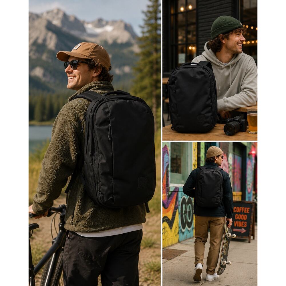 Evergoods CPL24 24L Civic Panel Loader Black EDC Travel Laptop Backpack - Picture 2 of 15